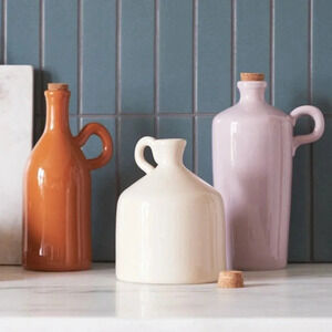 Anthropologie home nora diffuser bottle jug lavender cork ceramic oil dispenser